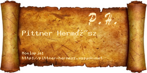 Pittner Hermész névjegykártya